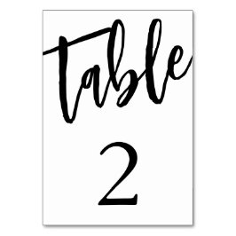 Minimalistisk svart och vit tabell 2 Bordskort