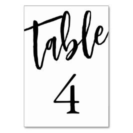 Minimalistisk svart och vit tabell 4 Bordskort