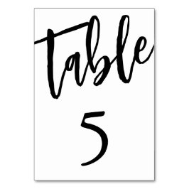 Minimalistisk svart och vit tabell 5 Bordskort