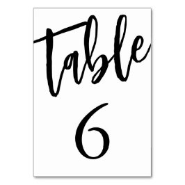 Minimalistisk svart och vit tabell 6 bordsnummer
