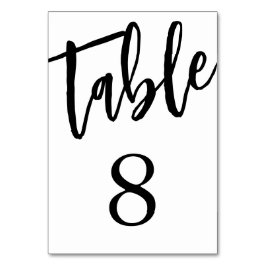 Minimalistisk svart och vit tabell 8 Bordskort