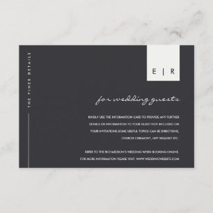 MINIMALISTISK SVART OCH VIT TYPOGRAFI BRÖLLOPSDeta Tilläggskort