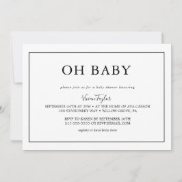 Minimalistisk Svart | Oh Baby Baby Babyshopsinbjud Inbjudningar