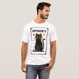 Minimalistisk svart omloppsartikel för svart katt t shirt