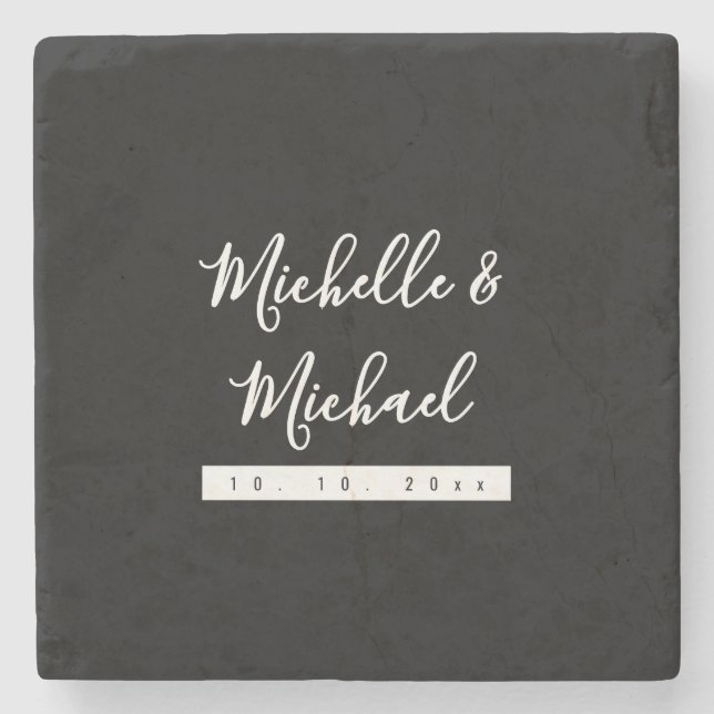 Minimalistisk svart Professionell Modern Stenunderlägg (Framsidan)