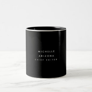 Minimalistisk svart Professionell Modern Två-Tonad Mugg