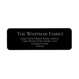 Minimalistisk svart Returadress för familjen Etikett