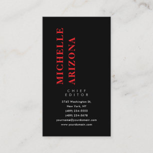 Minimalistisk Svart Röd & Vit Professionell Modern Visitkort