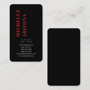 Minimalistisk svart röd & vit professionell modern visitkort