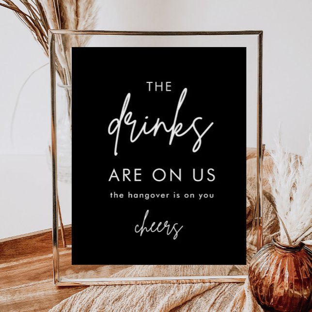 Minimalistisk svart rolig bröllops skylt för öppen (Skapare uppladdad)