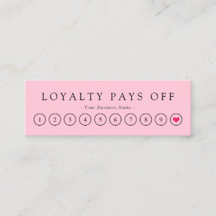 Minimalistisk Svart Rosa Loyalty Slår Lojalitetskort