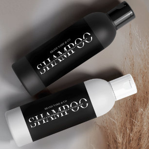 Minimalistisk svart Shampoo Shower Gel-produktetik