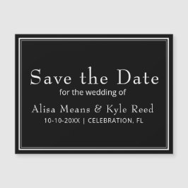 Minimalistisk svart Spara datum magneter