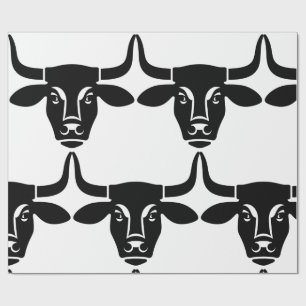 Minimalistisk svart tjurhuvud Ox Silhuett Presentpapper