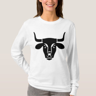 Minimalistisk svart tjurhuvud Ox Silhuett T Shirt