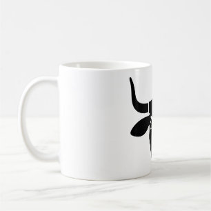Minimalistisk svart tjurhuvud oxsilhuett kaffemugg