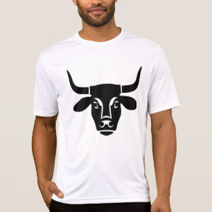 Minimalistisk svart tjurhuvud oxsilhuett t shirt