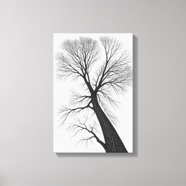 Minimalistisk svart Träd Silhouette Canvastryck (Framsida)