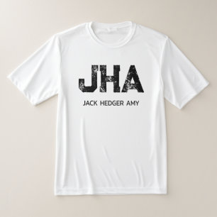 MINIMALISTISK SVART TREDUBBELBOKSTAVS MONOGRAM NAM T SHIRT