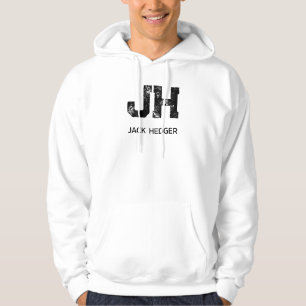 MINIMALISTISK SVART TVÅ BOKSTÄVER MONOGRAM NAMN VI HOODIE