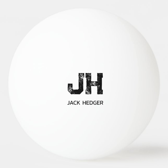 MINIMALISTISK SVART TVÅ BOKSTÄVER MONOGRAM NAMN VI PINGISBOLL (Framsidan)