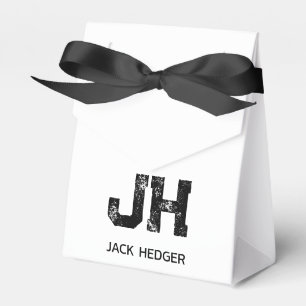 MINIMALISTISK SVART TVÅ BOKSTÄVER MONOGRAM NAMN VI PRESENTASKAR