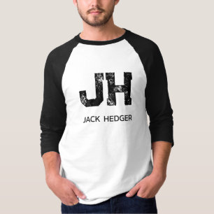 MINIMALISTISK SVART TVÅ BOKSTÄVER MONOGRAM NAMN VI T SHIRT