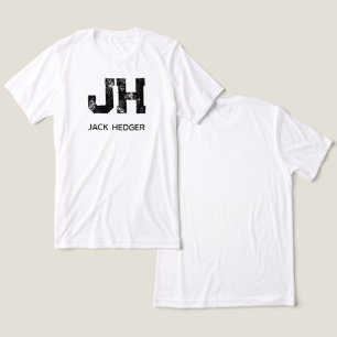 MINIMALISTISK SVART TVÅ BOKSTÄVER MONOGRAM NAMN VI T SHIRT