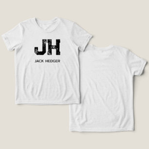 MINIMALISTISK SVART TVÅ BOKSTÄVER MONOGRAM NAMN VI T SHIRT