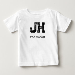MINIMALISTISK SVART TVÅ BOKSTÄVER MONOGRAM NAMN VI T SHIRT