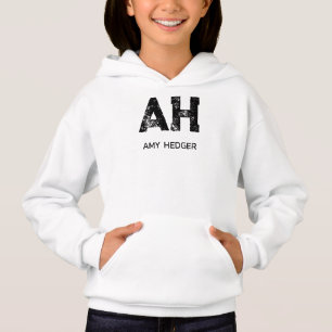 MINIMALISTISK SVART TVÅ BOKSTÄVER MONOGRAM NAMN VI T SHIRT