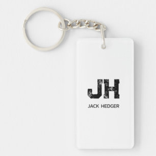 MINIMALISTISK SVART TVÅBOKSTAVIG MONOGRAM NAMN VIT