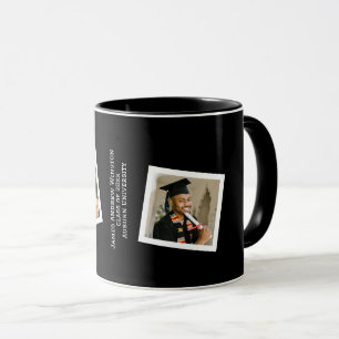 Minimalistisk svart & vit 2 inramad fotograduat mugg