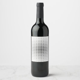 Minimalistisk svart-vit abstrakt design vinflaska etikett