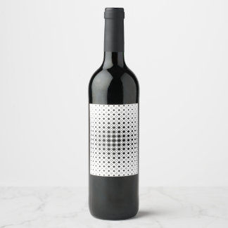 Minimalistisk svart-vit abstrakt design vinflaska etikett