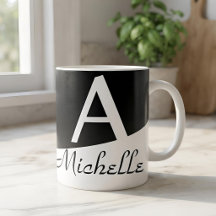 Minimalistisk svart & vit anpassad namninitial