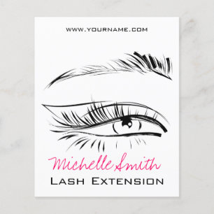 Minimalistisk svart-vit brow bar-lashartist flygblad