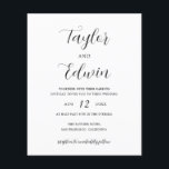 Minimalistisk svart-vit budgetbröllopsinbjudan flygblad<br><div class="desc">Minimalistisk och modern design.</div>