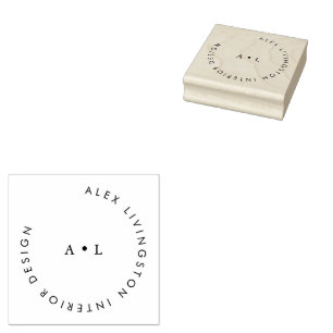 Minimalistisk svart-vit cirkelmonogramlogotyp stämpel