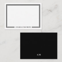Minimalistisk svart vit dubbelkant monogram