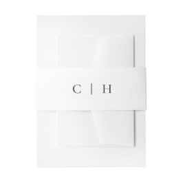 Minimalistisk svart & vit elegant inbjudan magen band för inbjudningskort