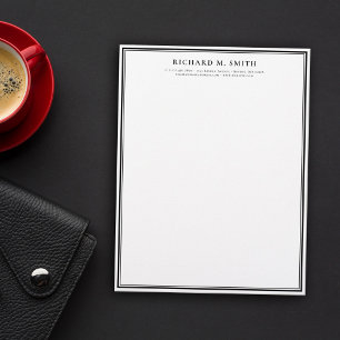 Minimalistisk svart vit Elegant med enkel  Brevhuvud