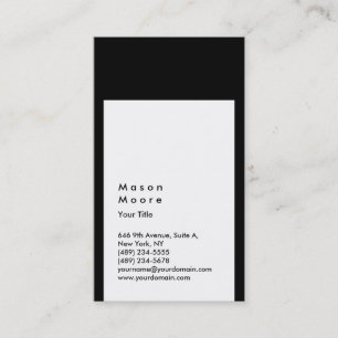 Minimalistisk svart vit enkel modern Professionell Visitkort