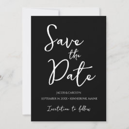 Minimalistisk svart-vit enkel Save the Date Inbjudningar