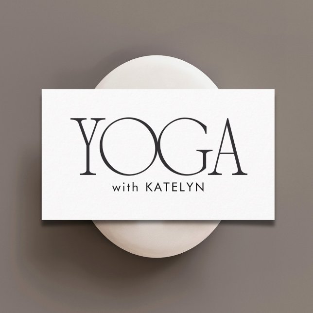 Minimalistisk svart vit fet Yoga Visitkort (Skapare uppladdad)