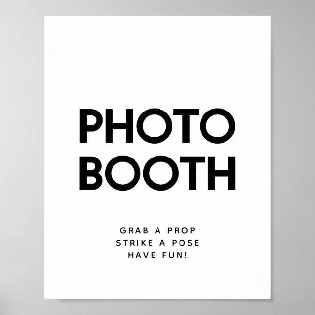 Minimalistisk svart-vit fotobåts bröllopsskylt poster (Framsidan)