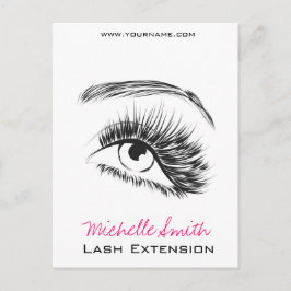 Minimalistisk svart-vit fransförlängning sminkning vykort