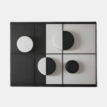 Minimalistisk svart-vit geometrisk abstrakt konst