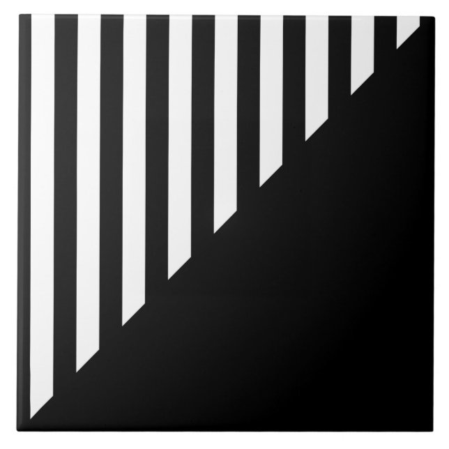 Minimalistisk svart-vit geometrisk rand kakelplatta (Framsidan)