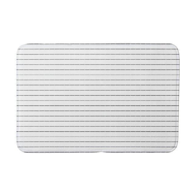 Minimalistisk svart vit hash rand mönster modern badrumsmatta (Framsidan)